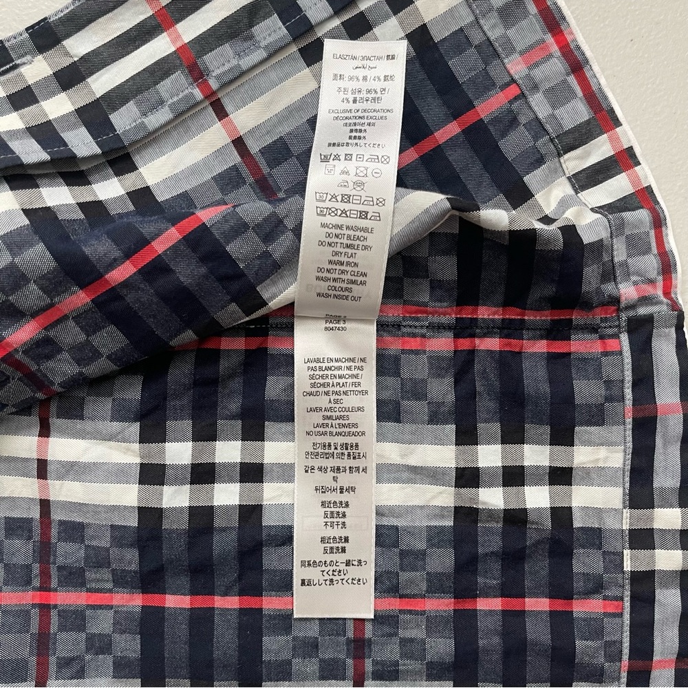 Burberry Toddler Boy Button-Up Shirt Plaid Check Collared 3T - Like New - Picture 5 of 12